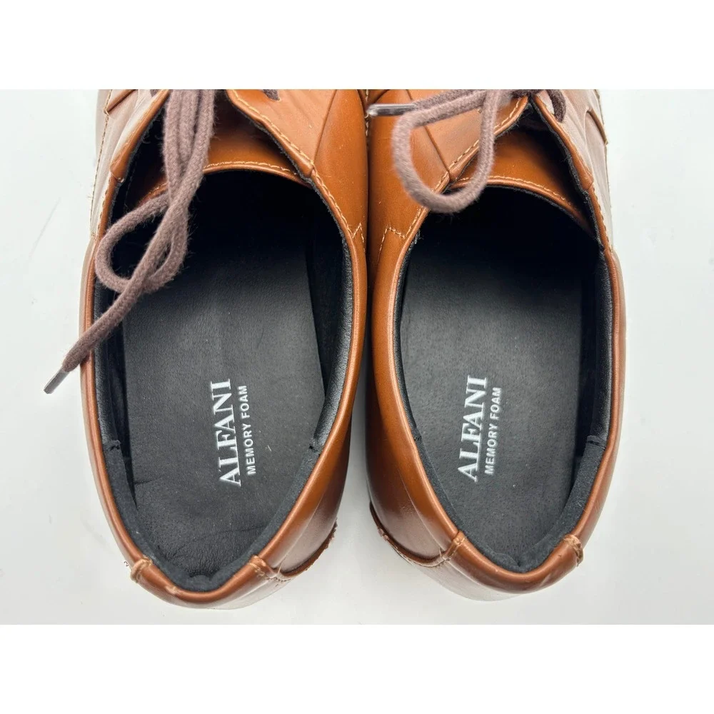Alfani Andrew Men's Brown Dress Shoes Memory Foam Lace-Up Derby Size 11M